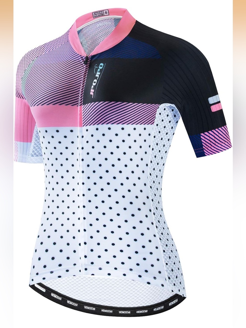 JPOJPO Cycling Jersey Women Racing Women's Bike Shirt Top pink polka dot
